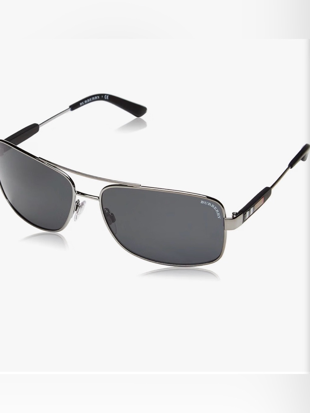 Burberry Gunmetal Frame Sunglasses with Gray Lenses New